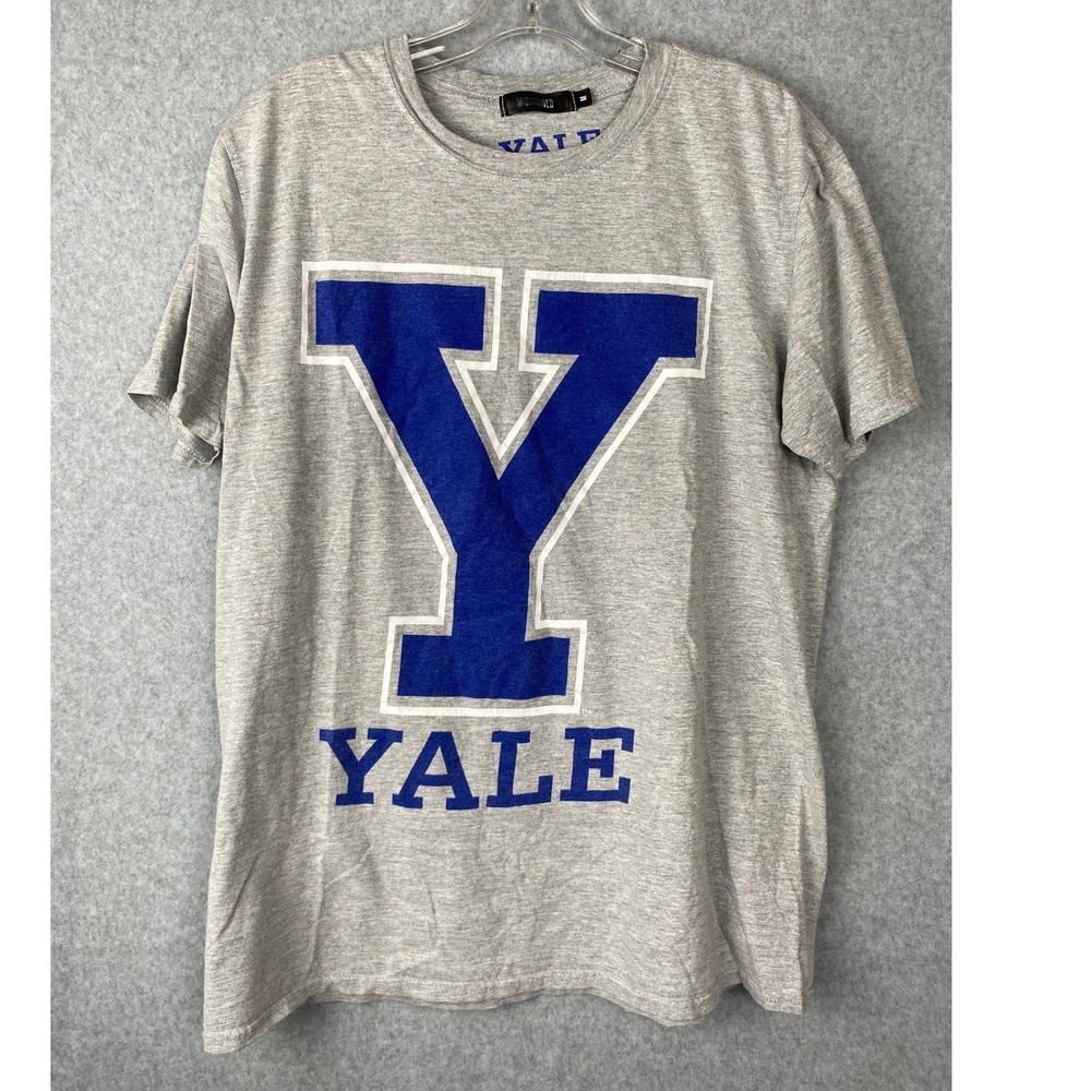 Missguided Yale University Y Logo Graphic T Shirt Men's Medium Grey College Tee